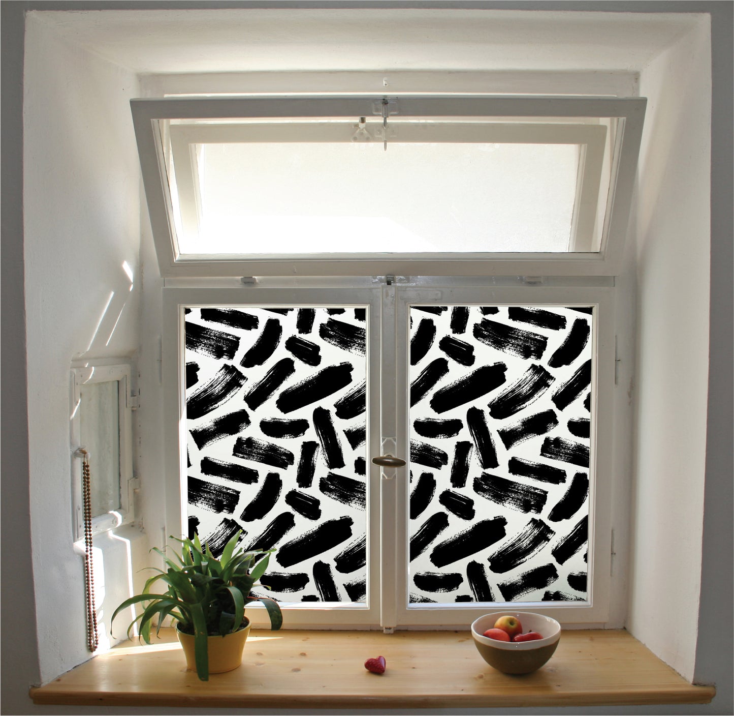Brush strokes window film privacy stained glass effect