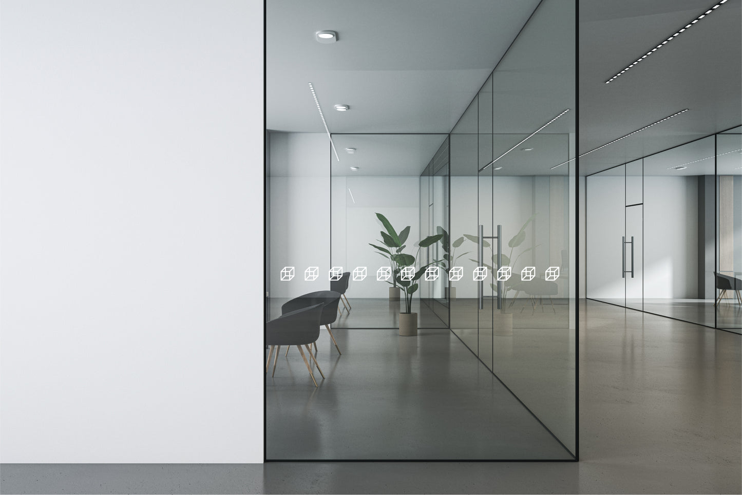 Cube glass safety decal