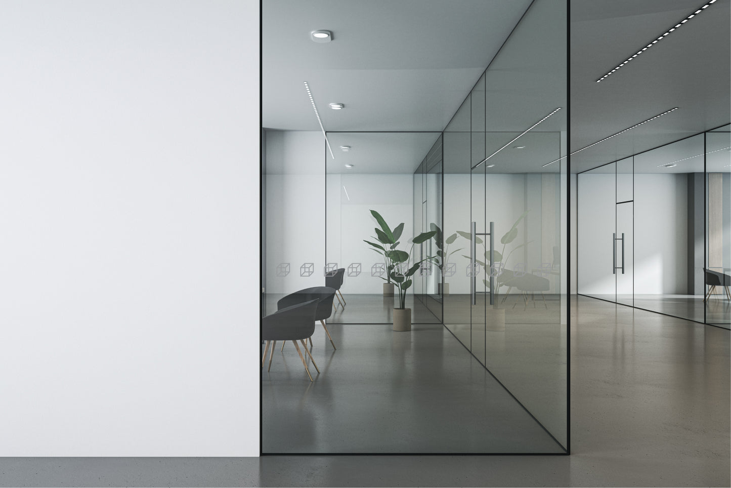 Cube glass safety decal