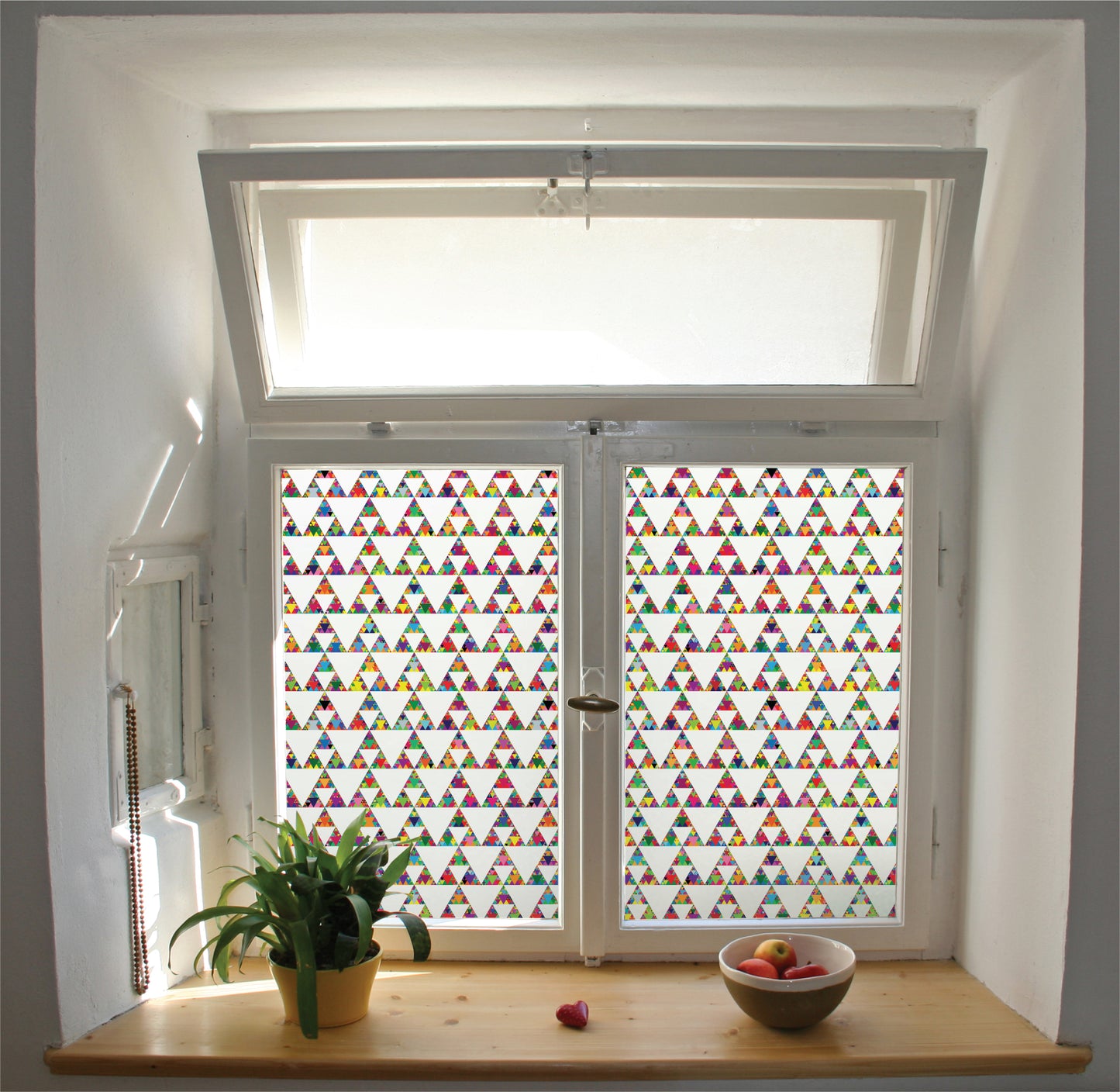 Fractal pattern window film privacy stained glass effect