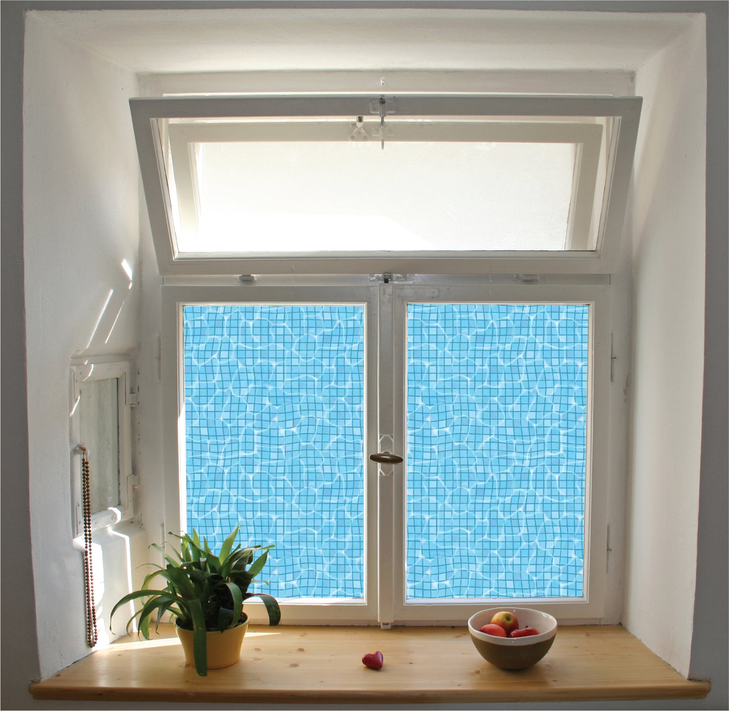 Pool water pattern window film privacy stained glass effect