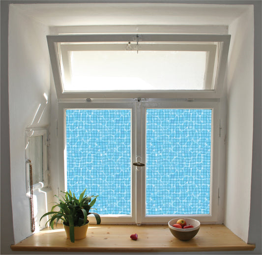 Pool water pattern window film privacy stained glass effect