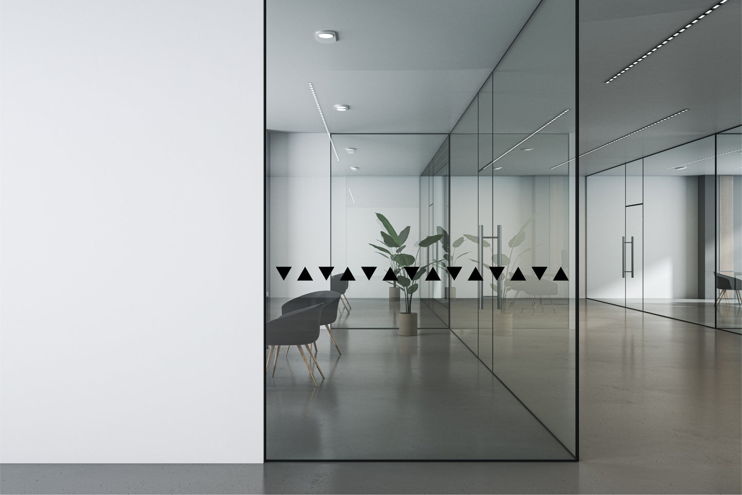 Triangles glass safety decals - The Creative Print Co.