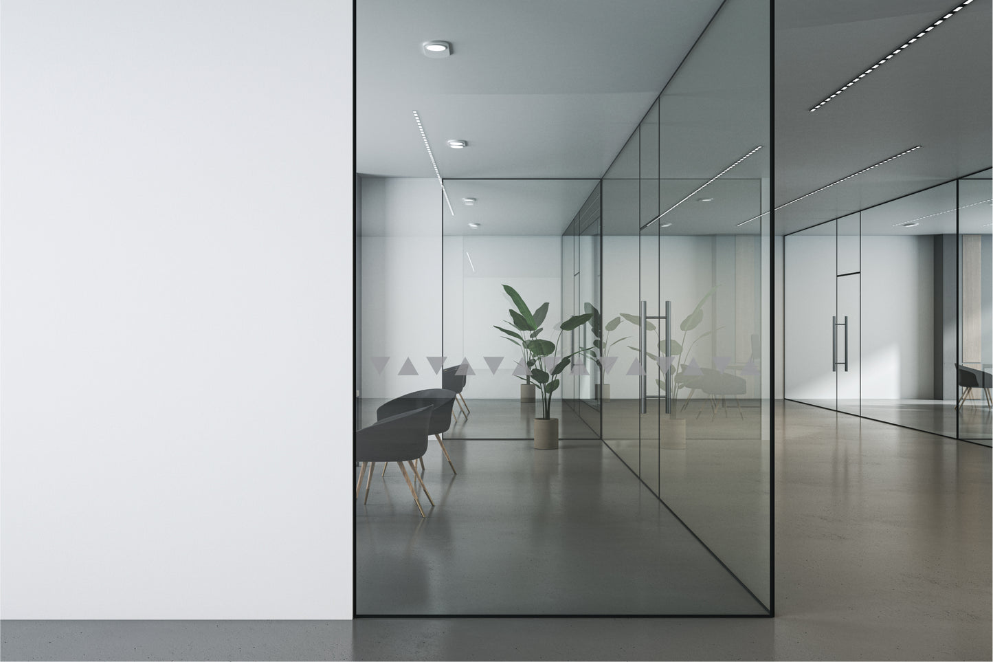 Triangles glass safety decals - The Creative Print Co.