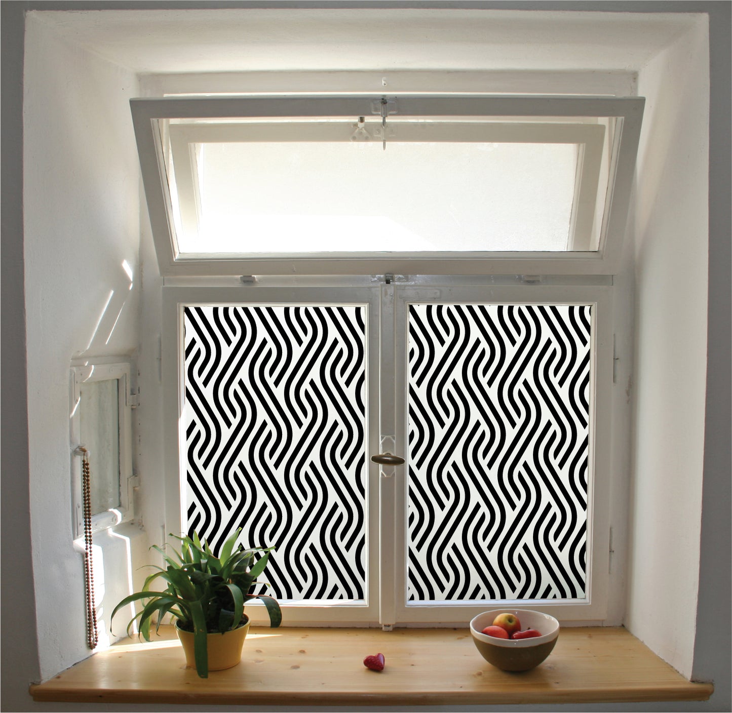 Braided pattern window film privacy stained glass effect