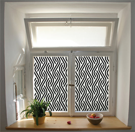 Braided pattern window film privacy stained glass effect