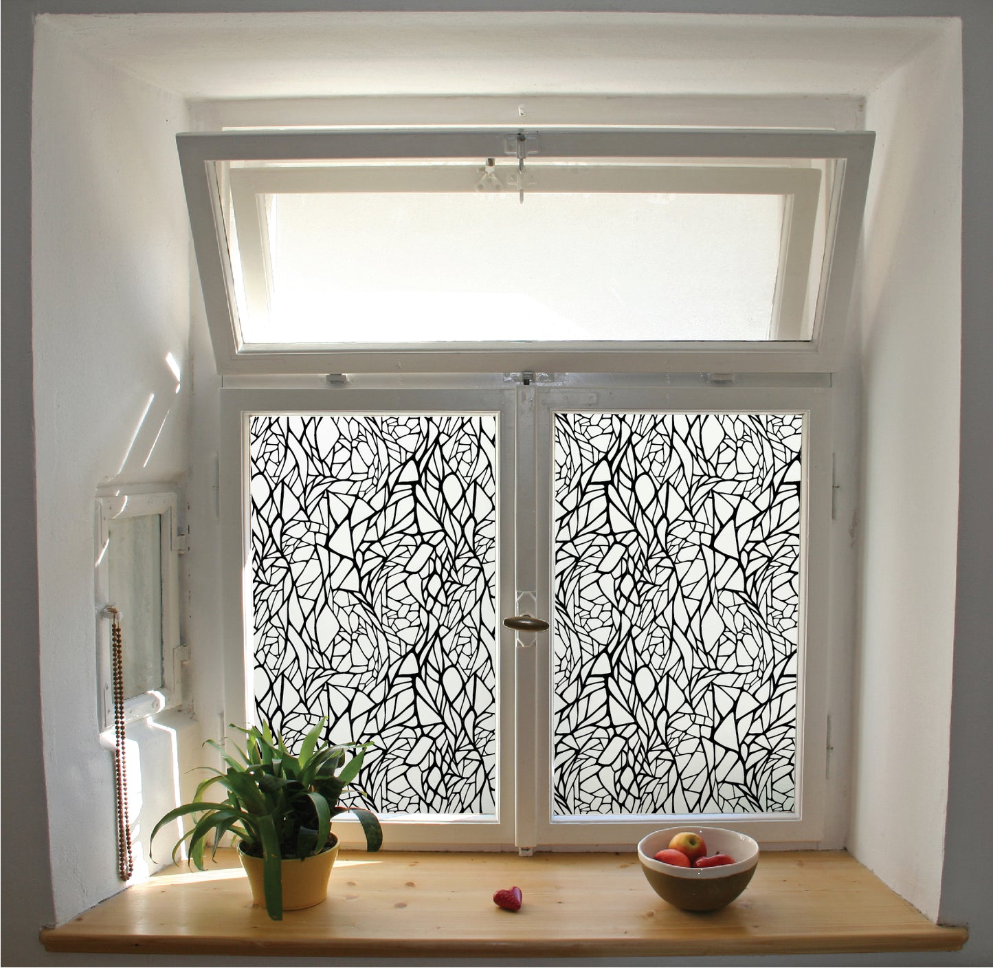 Broken shard design window film privacy stained glass effect