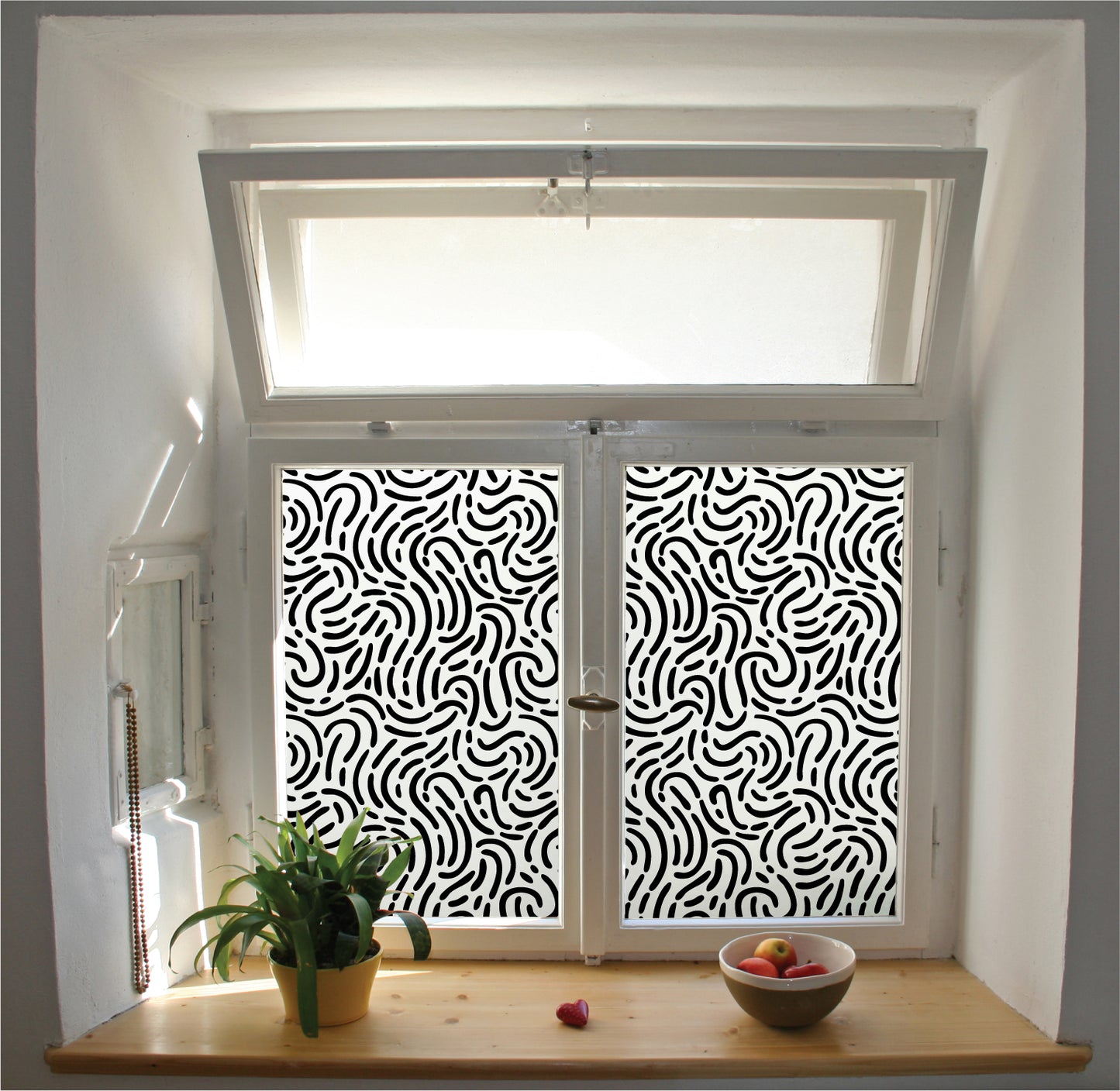 Fingerprint pattern window film privacy stained glass effect