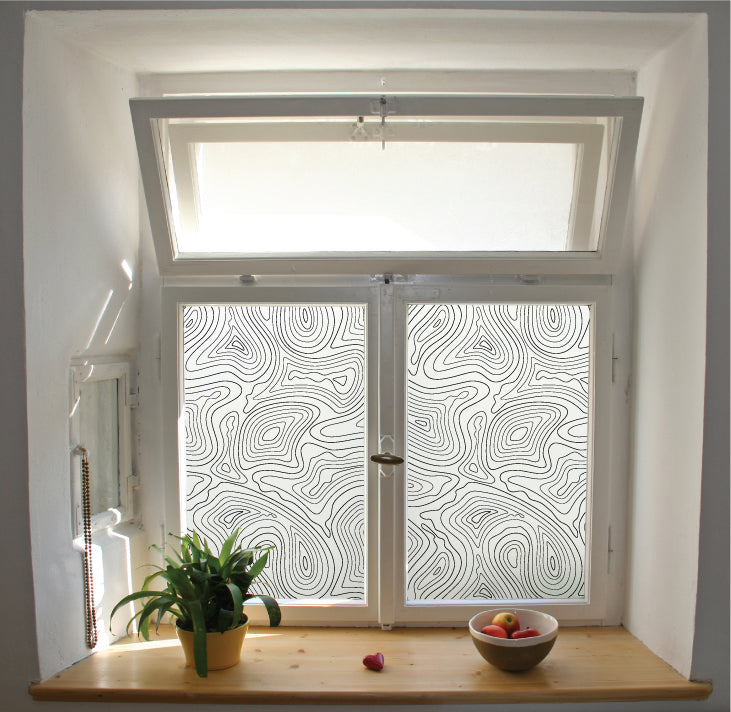Geographic pattern window film privacy stained glass effect