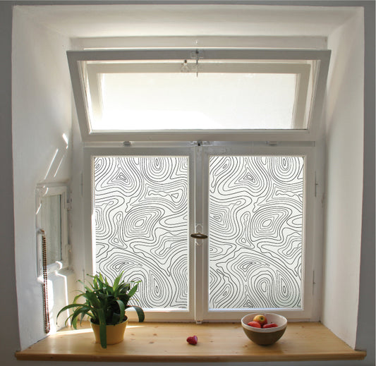 Geographic pattern window film privacy stained glass effect