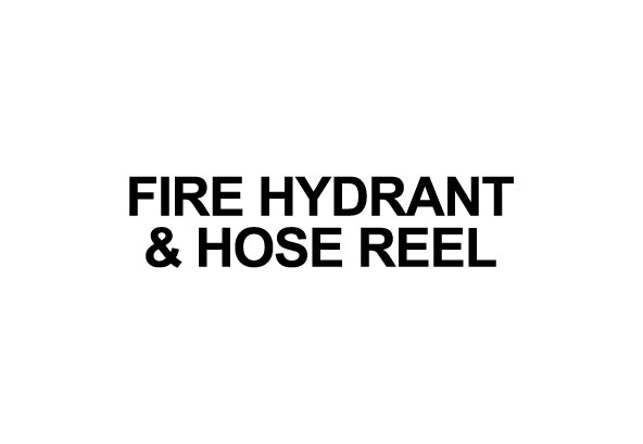 Fire hydrant and hose reel vinyl decal stat sign