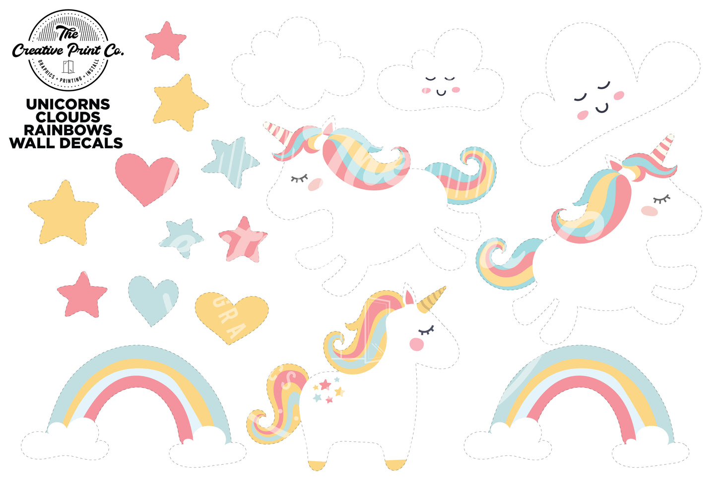 Unicorns, clouds & rainbows