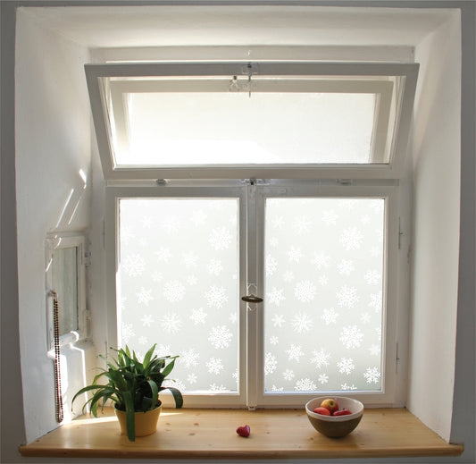 Snowflake privacy window film designs comes in different colours 