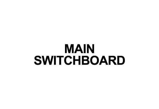 Main switchboard vinyl decal stat sign