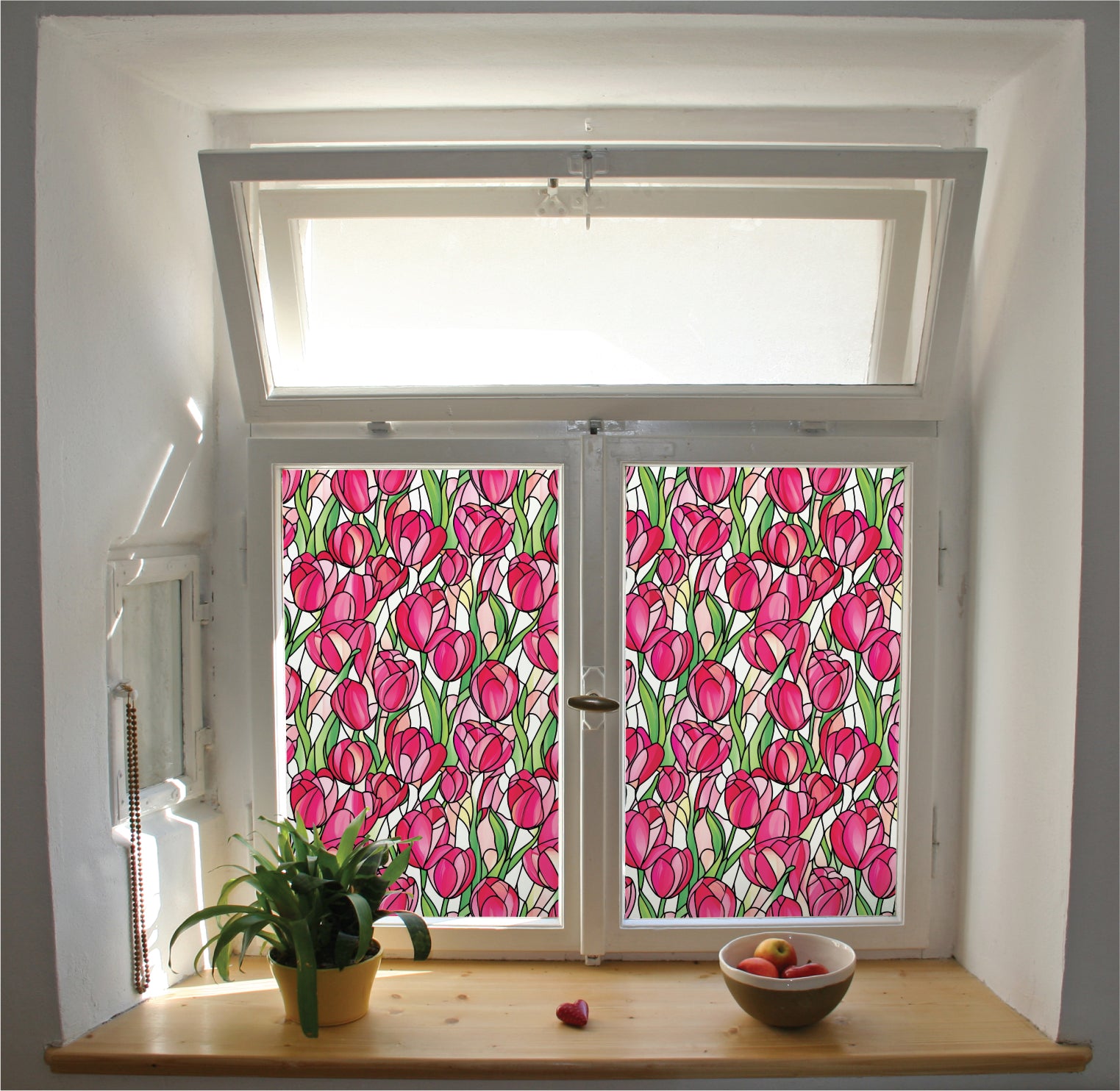 Tulip privacy window film stained glass effect