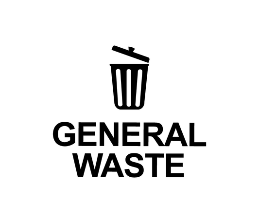 General waste vinyl decal stat sign