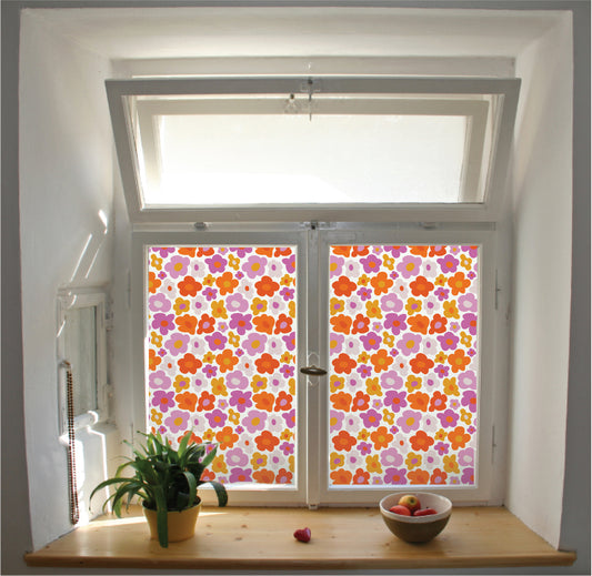 Flower power frosted privacy film