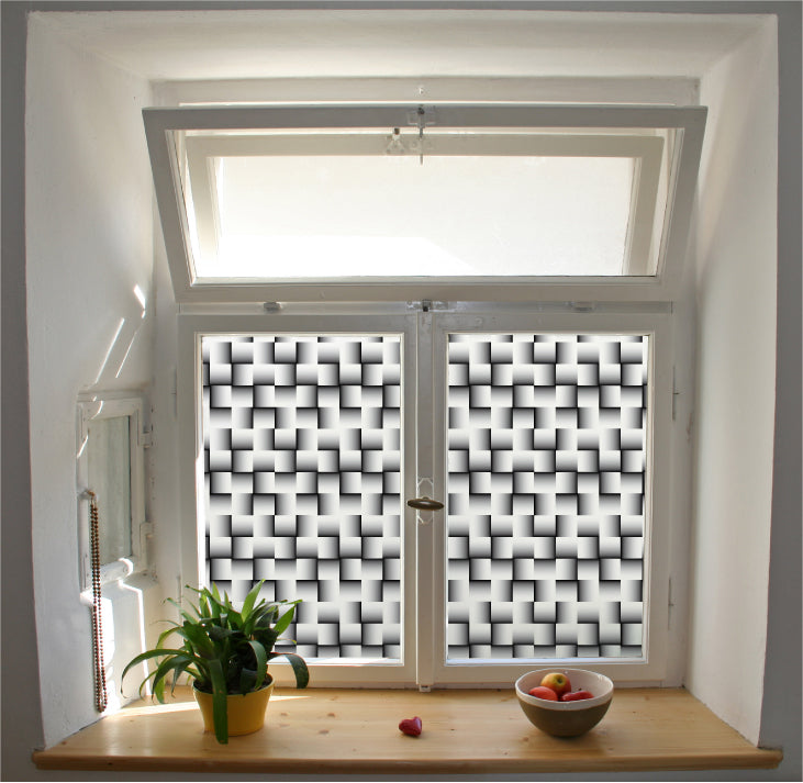 Black colour gradient cubes frosted privacy film