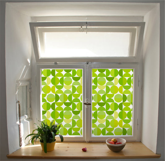 Groovy pattern window film privacy stained glass effect