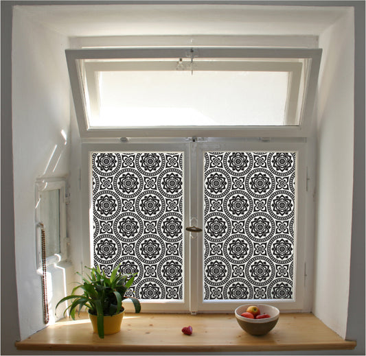 Wild flower pattern window film privacy stained glass effect