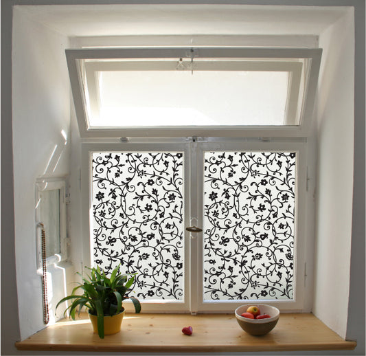 Vines pattern window film privacy stained glass effect