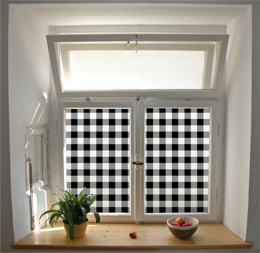 Picnic check pattern window film privacy stained glass effect