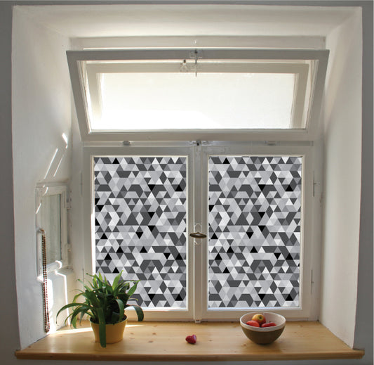 Black colour triangles frosted privacy film